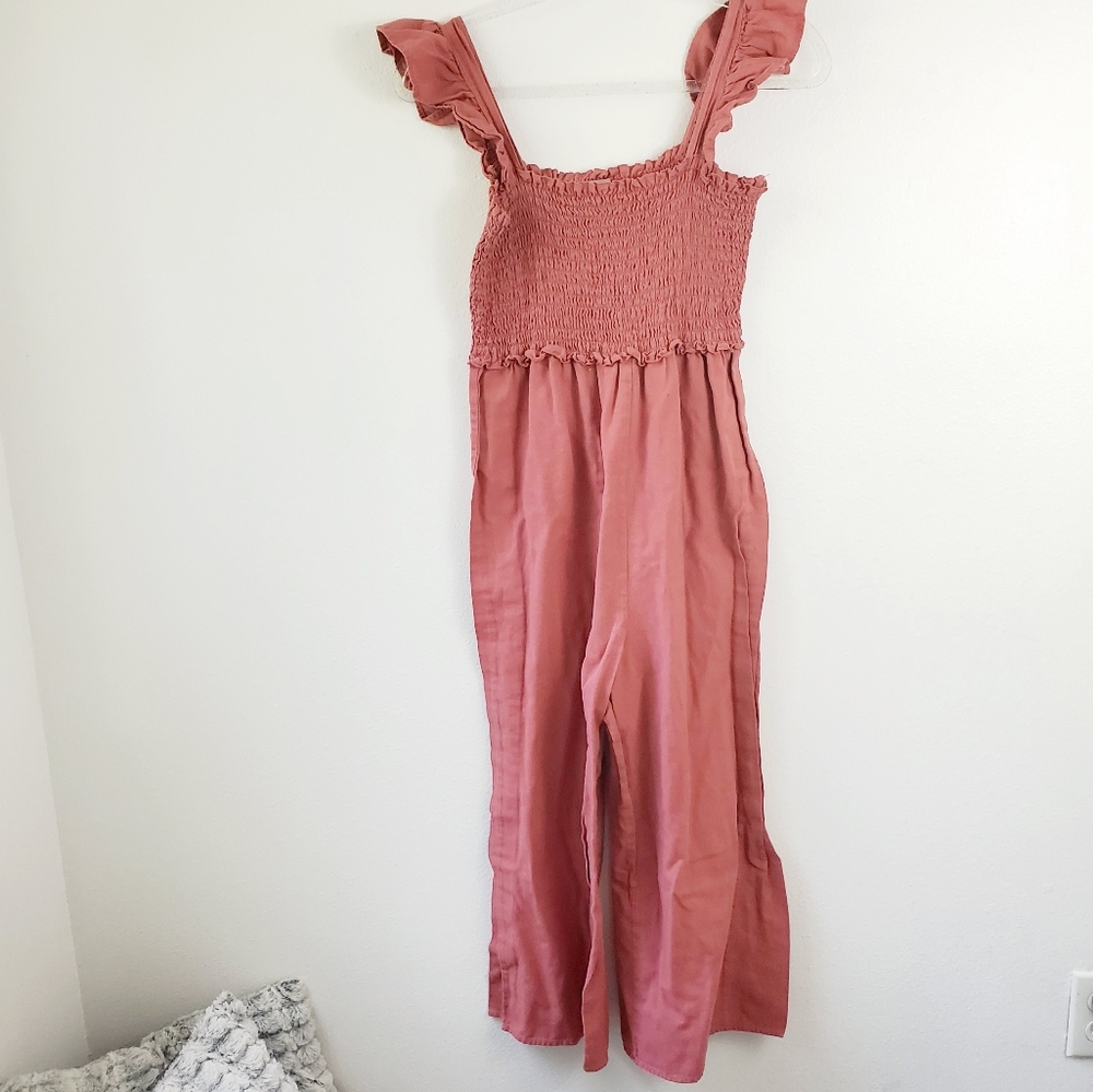 ASOS Pink Ruffle Strap Jumpsuit Size 8